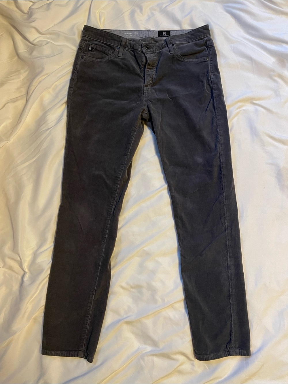 Ag Adriano Goldschmied Straight Leg Pants in Charcoal Gray